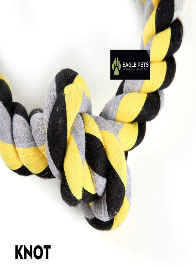 Eagle Pets Combo of 2 Large Dog Rope Tug of War Toys 5 Knot Durable Chew Toy Pack of 2 for Aggressive Chewers (Color May Vary) - Image 3